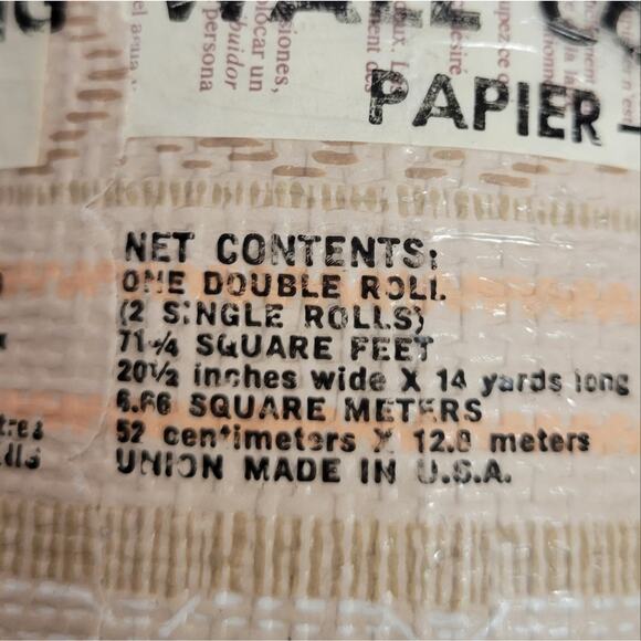 Vintage 60s 70s Deadstock Double Roll Textured Boho Wallcovering Wallpaper - Picture 10 of 10